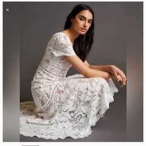 Anthropologie Slim Lace Maxi Dress  NWOT